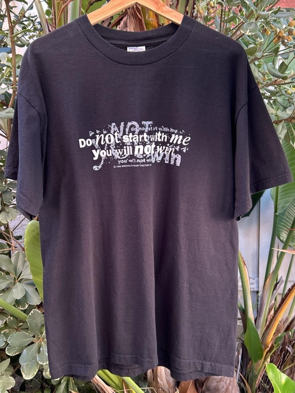 Vintage 1998 Brooklyn T-Shirt Factory Do Not Start With Me Graphic Tee L